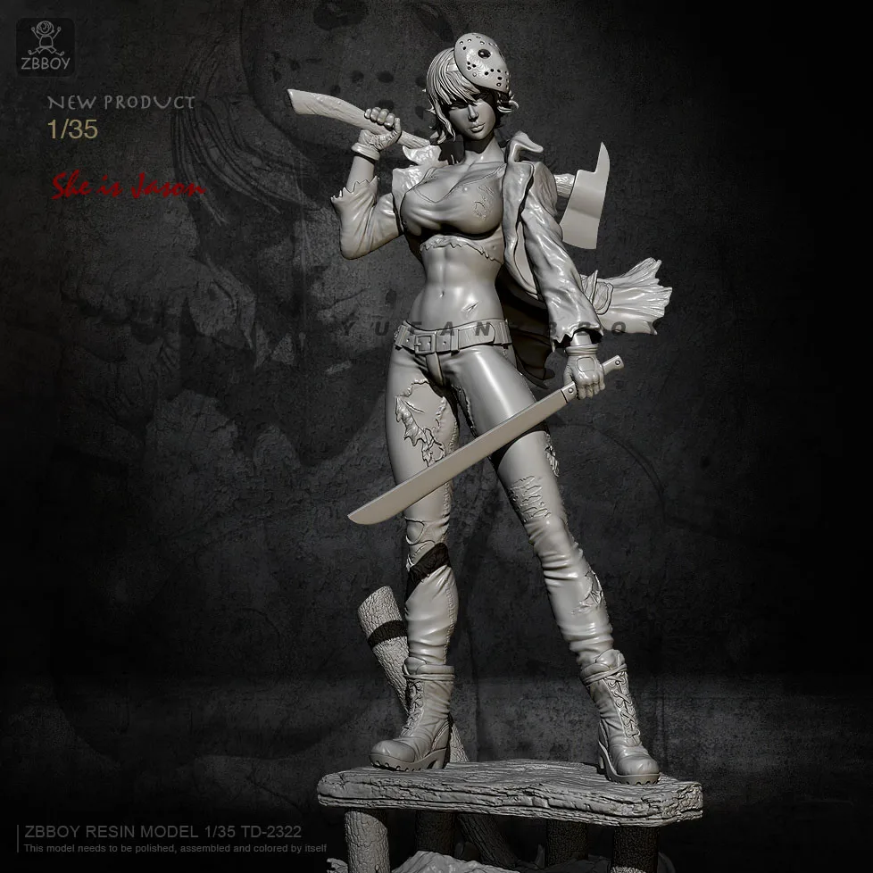 

1/35 Resin Figure Kits Jason Women's Edition Resin Soldier Model Self-assembled TD-2322