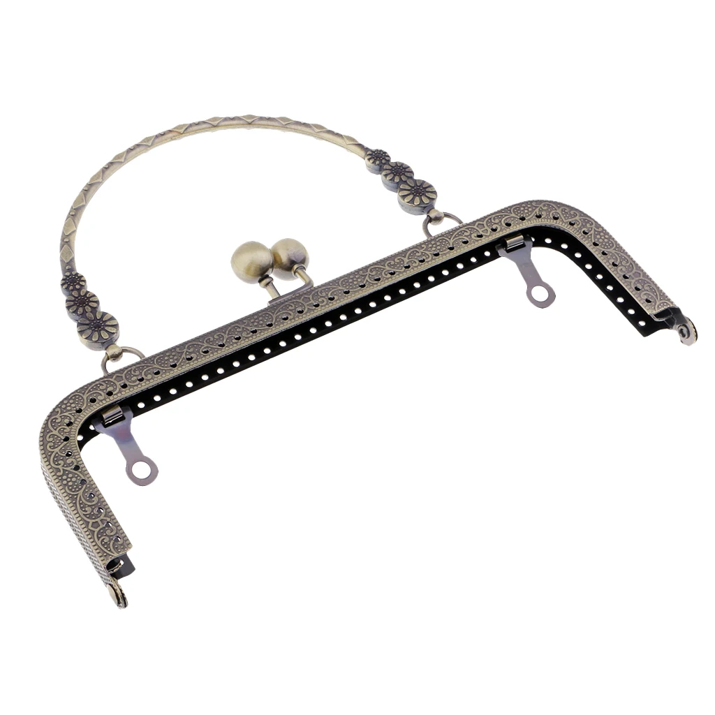 Metal Frame Clasp Handle Arch Lock Vintage Pattern DIY Purse Bag Accessories