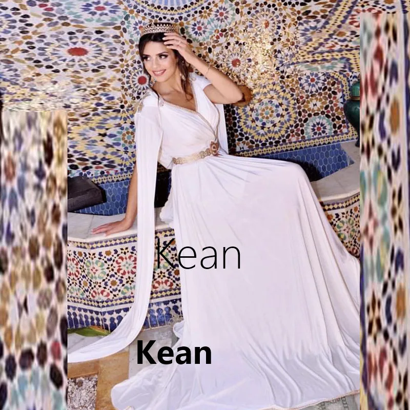 Trắng Maroc Dài Satin Mẹ Của Cô Dâu Đầm Ren Pleat Đầm Đầm Vestido De Festa Plus Mẹ Tiệc Trang Trọng đầm