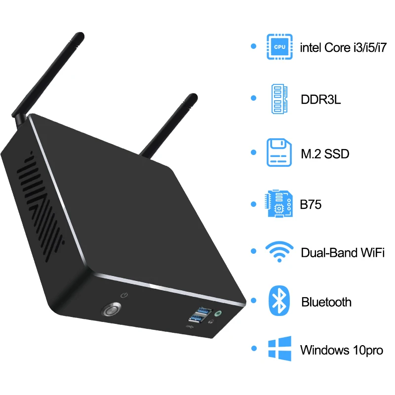 Imagem -04 - Mini pc Intel Core i3 i5 i7 8gb Ram 128gb 256gb Sistema Windows 10 Compatível com Hdmi Vga Saída Dupla Banda Dupla Ethernet Gigabit Wifi