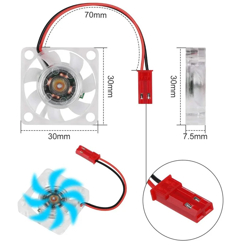 2 pçs para raspberry pi 4 ventilador raspberry pi dc sem escova cpu led ventilador de refrigeração 30mm 3010 ventilador cooler para raspberry pi modelo b 3b + 2b