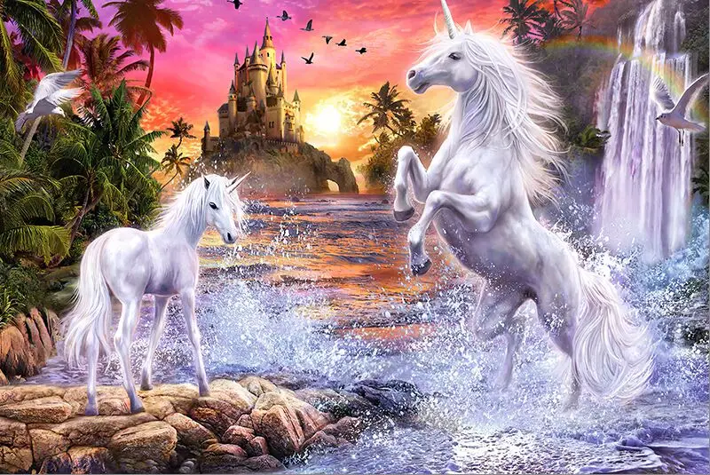 

White dove unicorn The wooden puzzle 1000 pieces ersion jigsaw puzzle white card adult children's educational toys