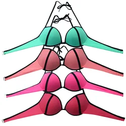 Le Donne Ferretto Sexy Segreto Bikini Top Nero Della Fascia Rosa Costumi da Bagno Costume da Bagno Biquini Bikini Brasiliano Up Costume da Bagno Top