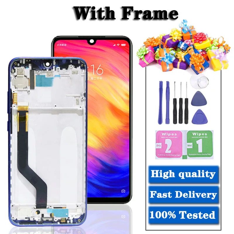 100%Tested For Xiaomi Redmi Note 7/ Note 7 Pro LCD M1901F7H M1901F7G Display Screen Touch Digitizer Assembly Note7 /Note7Pro LCD