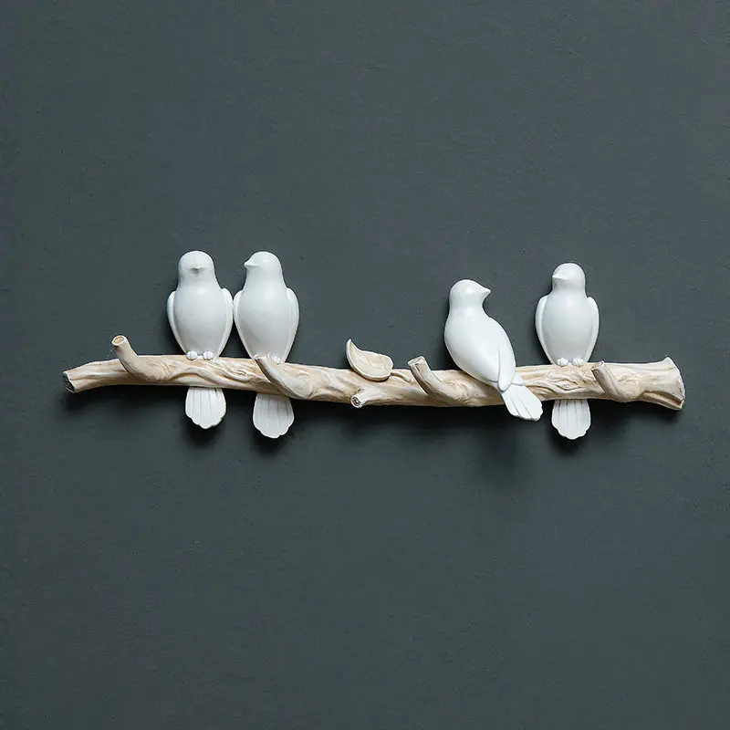 

Creative Bird Sculpture Resin Hook Strong Punch-free Clothes Hook Household Entrance Door Hanger Wall Hanging Hook Decoration