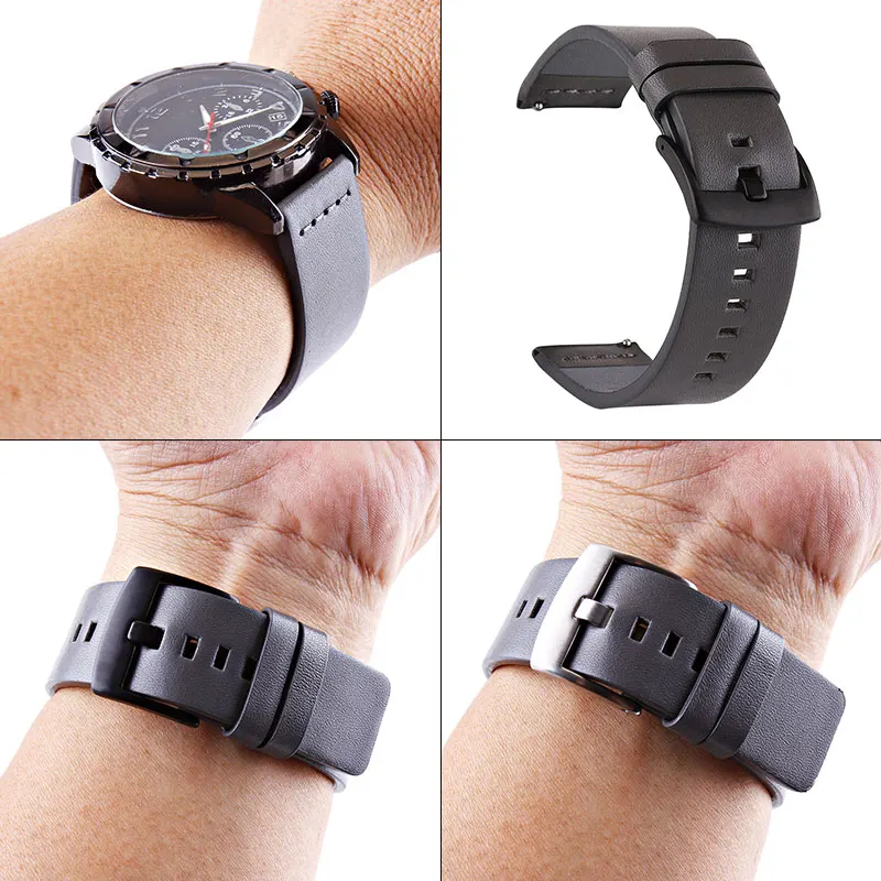 UTHAI correa de cuero para reloj Samsung Galaxy, correa de reloj deportiva Gear S3 de 42 y 46mm, liberación rápida de 18, 20, 22 y 24mm,Z26