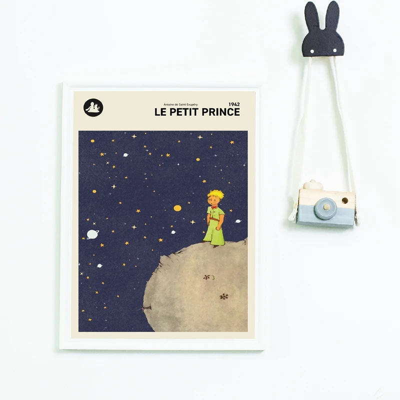 The Little Prince French Version Prints Nursery Wall Art Canvas Painting Le Petit Prince Book Cover Poster Kids Room Wall Decor