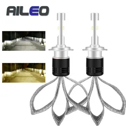 AILEO H7 H4 Led Lights Car Headlight Bulbs XHP50 60W H1 H11 H8 H9 9005 9006 9012 9004 9007 9008 H13 4300K 6000K Auto Headlamp