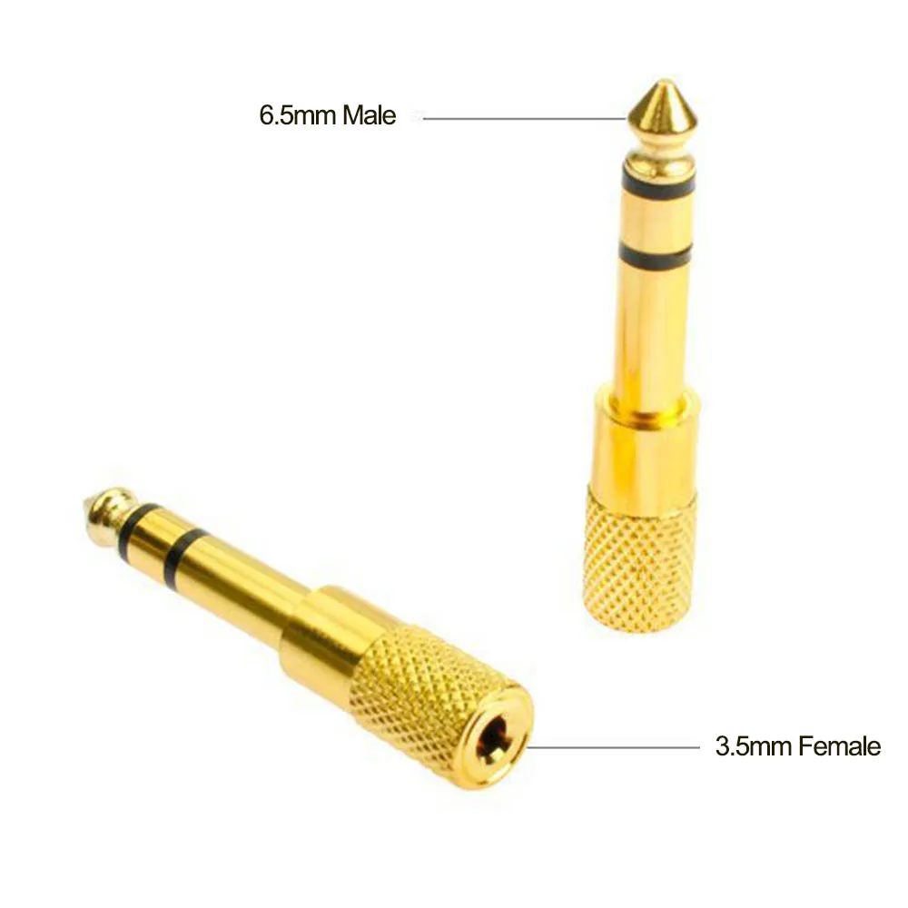 Adaptateur audio jack 6.35 6.5mm vers connecteur femelle 3.5mm, pour sauna, amplificateur de téléphone, convertisseur de microphone AUX 6.5 3.5mm