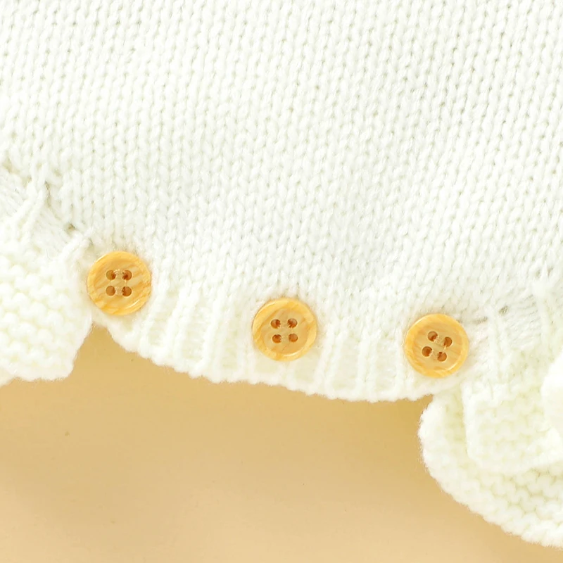Sólida malha Bodysuit do bebê, Playsuit das meninas recém-nascidas, Moda Ruffles Criança, Roupas infantis, sem mangas, One Piece Jumpsuit, 0-18M