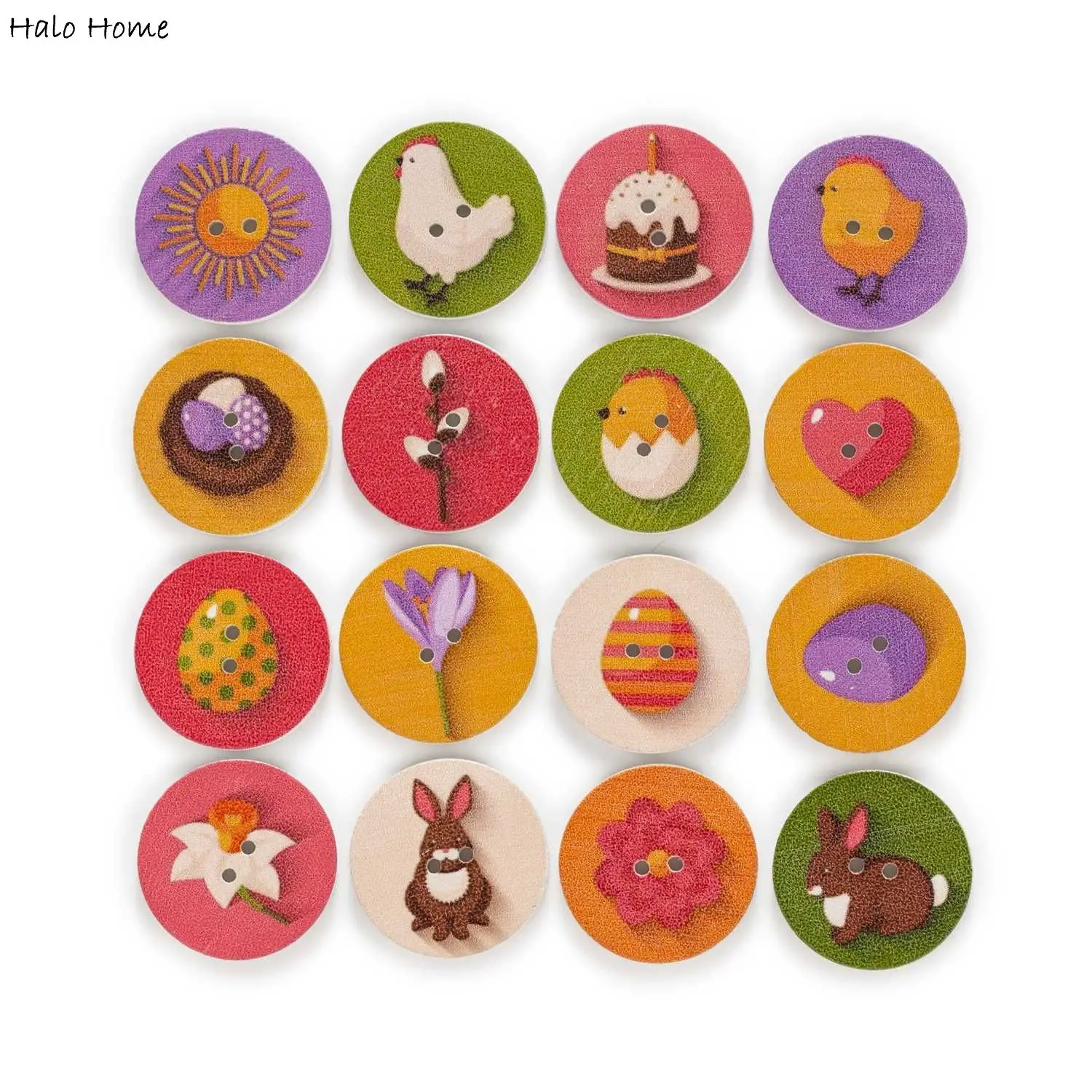 Круглые деревянные пуговицы с принтом цыпленка для рукоделия шитья скрапбукинга одежды ремесла аксессуары Подарочная карточка 15-25 мм 50 шт.