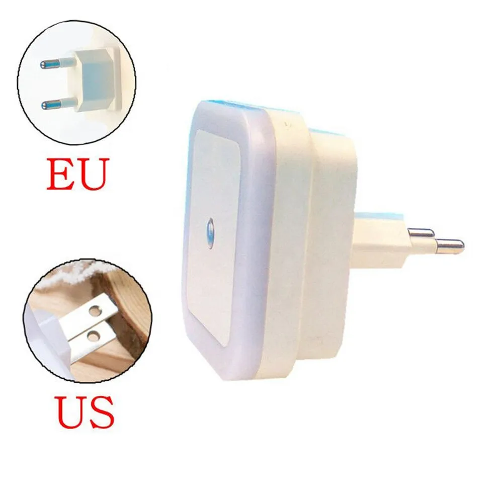 EU/US Plug-in LED Night Light Dusk-to-Dawn Sensor Bedroom Bathroom Kitchen Hallway Stairs Daylight White light lamp