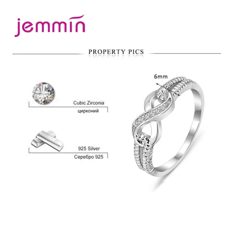 New Fashion 925 Sterling Silver  Infinite Blessings Endless Love Finger Rings for Women Sterling Silver  Jewelry