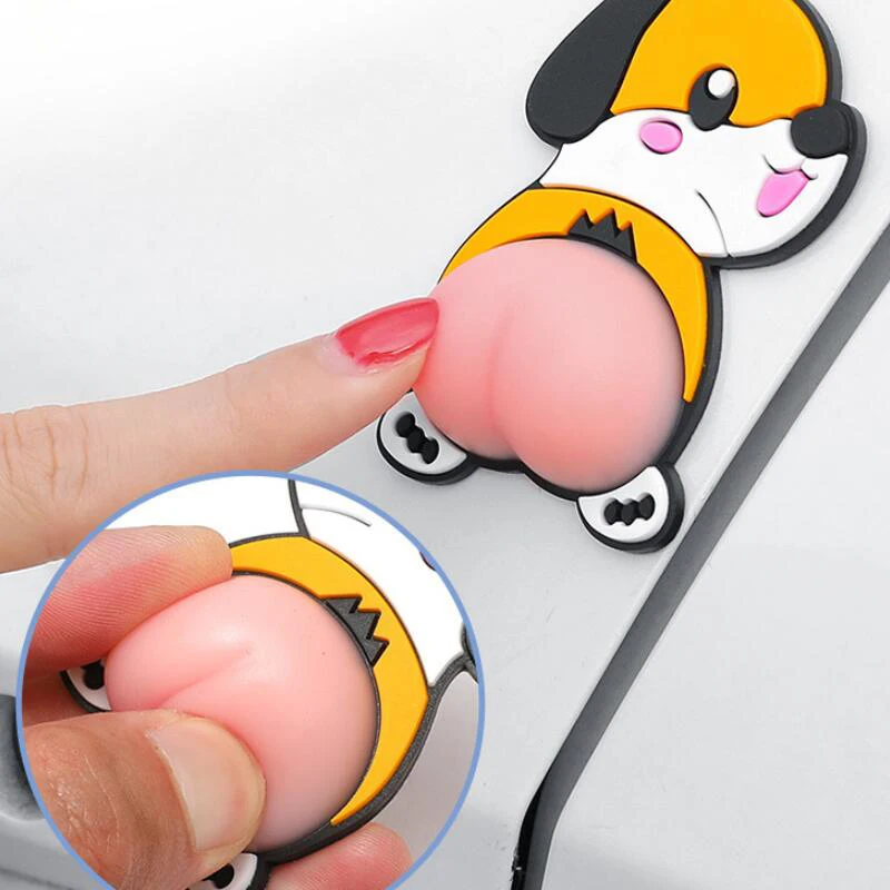 

3D Anti-collision Glue Personality Patch Elastic Funny Big Butt Anti Scratch Sticker Door Guard Mirror Stickers Car Accessories