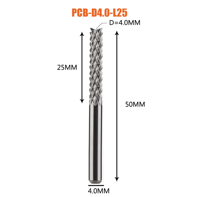 Dreanique 1PC Volhardmetalen Maïs-Endfrees Freesbits 3.1mm 4mm 6mm 8mm PCB Endfrees CNC Houtbewerkingsfrees Gereedschap