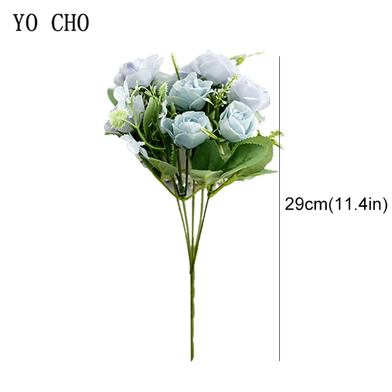 YO CHO – Bouquet de fleurs de demoiselle d'honneur, Bouquet de fleurs de mariage faites à la main, Rose, décorations de fête pour la maison, DIY