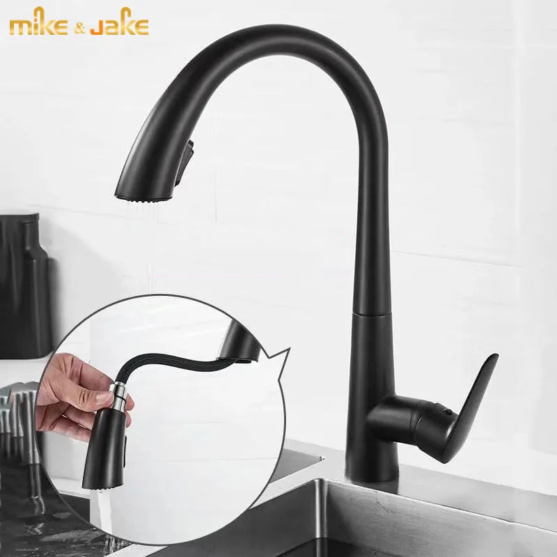 

Matte Black pull out kitchen faucet hot and cold black kitchen sink faucet pull down kitchen mixer sink mixer crane