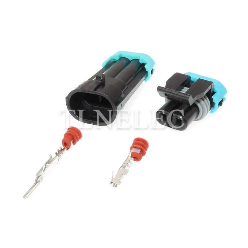 12162000 12052641  Delphi 2 Pin Way Black Male Female Waterproof Temperature Sensor Plug Auto Connector