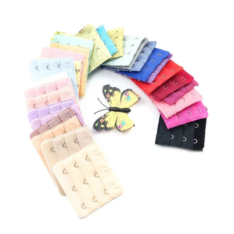 4 /8 /10PCS/ 3 Rows 3 Hook Stainless Steel Stretch Bra Extender Underwear Extension Buckle Adjustable Women's Bra Rear Buckle