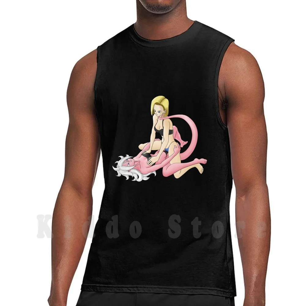 21 And 18 Censored Tank Tops Vest Sleeveless Transformation Android Cyborg Robot Good Evil Demon Sexy Censored