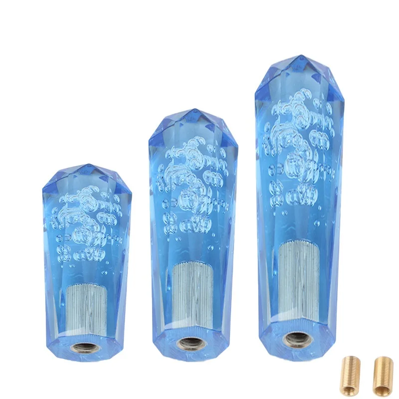 10 15 20cm Car Blue Color Transparent Stitching Multicolor Gear Shift Knob Crystal Bubble Gear Shift Knob Colorful Shifter Lever