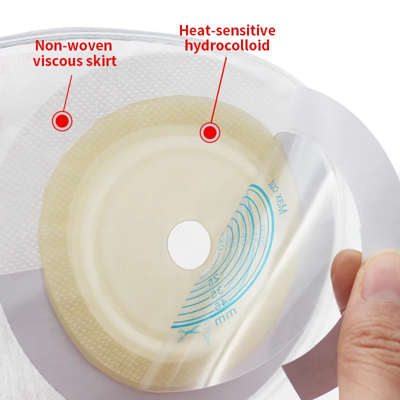 Anti-Backflow Design Urostomy Bag 15-48mm Double Layers Adhesive Urine Colostomy Bag for Cystostomy No Leak Stoma Pouch 10 pcs