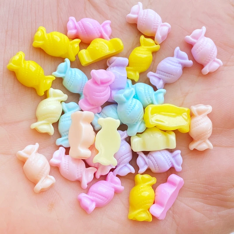 50pcs New Cute Resin Mini Little Candy Flat back Cabochon Scrapbook Kawaii DIY Embellishments Accessories