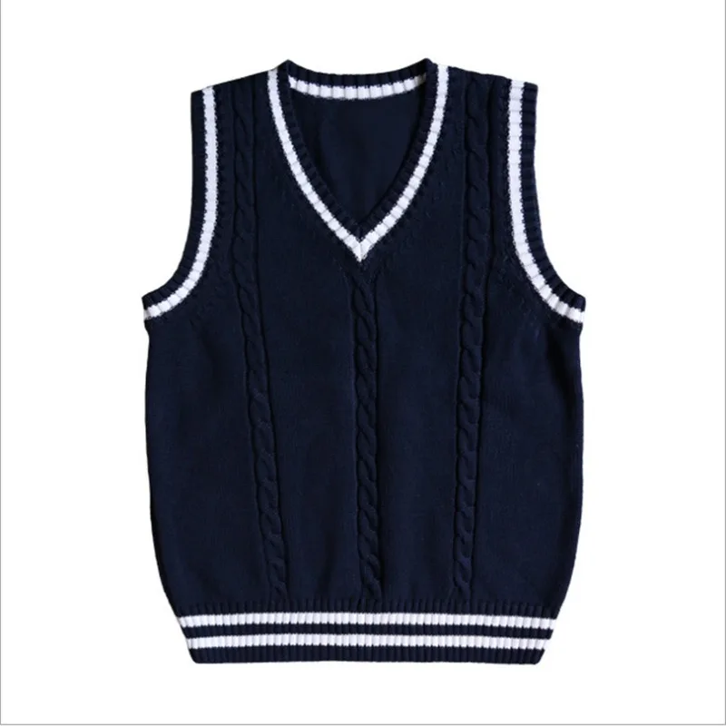 Student School Wear Toddler Baby Boys Girls Sweater Vests Big Kids Teens Children\'s Pullover Knitted Wear Winter Clothes