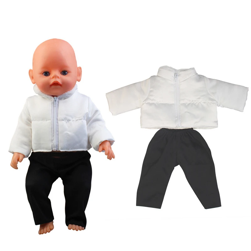 Cute Doll Clothes Born New Baby Outfits Fit 43cm Doll Down Jacket Trousers For American Girl Doll Accessories Baby Festival Gift