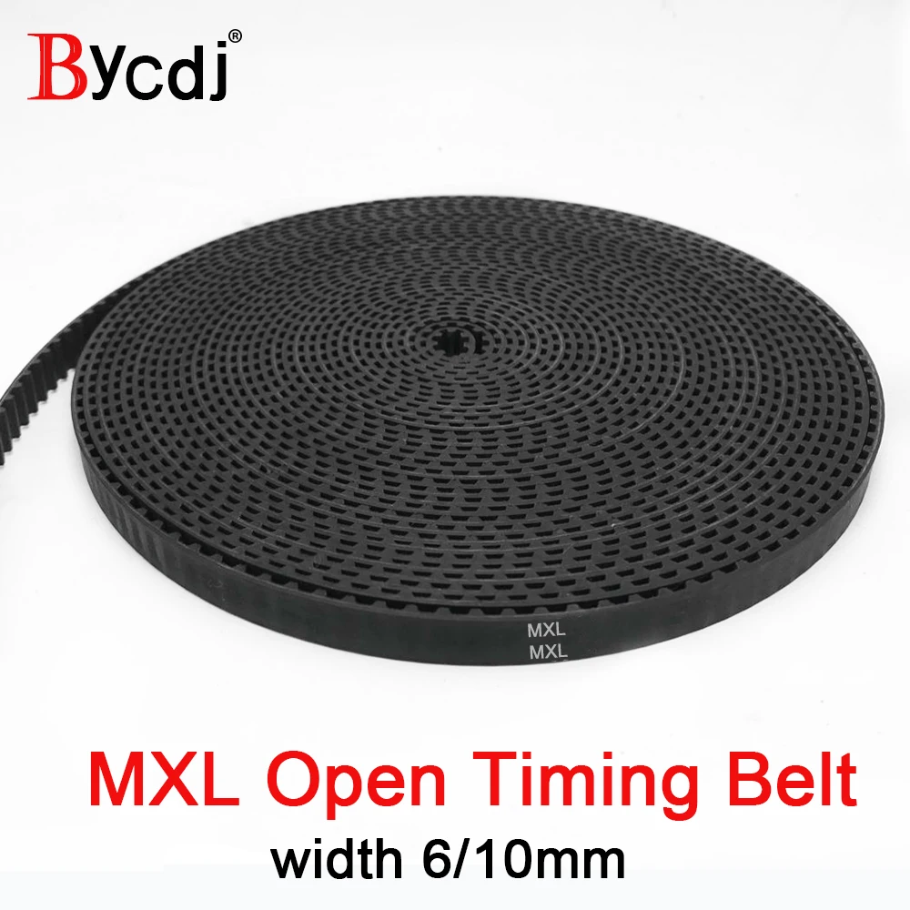 Bycdj Trapezoid MXL Otwarty synchroniczny pasek rozrządu Czarny gumowy neoprenowy pasek z włókna szklanego szerokość 6/10 mm Skok 2,032 mm Silnik krokowy CNC