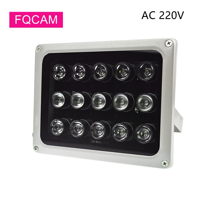 AC 220V kamera telewizji przemysłowej wypełniająca lampa Led na podczerwień 30/45/90/120 stopni wysokiej mocy noktowizor światła podczerwieni oświetlacz diody led do CCTV