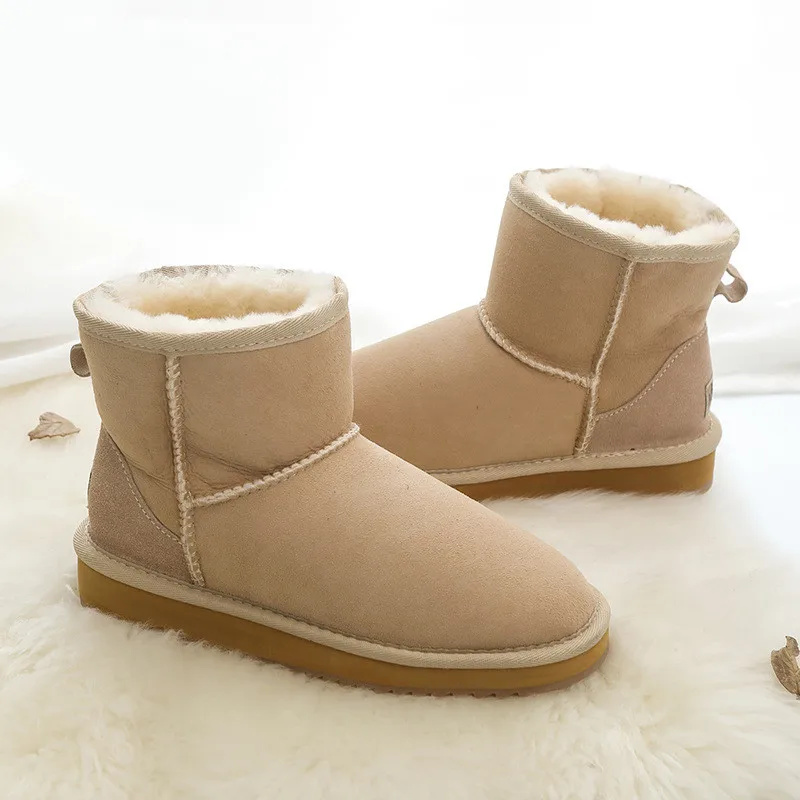 Classic New Winter Boots Genuine Sheepskin Snow Boots 2024 Women\'s Shoes Natural Fur Wool Real Sheepskin Woman Ankle Snow Boots