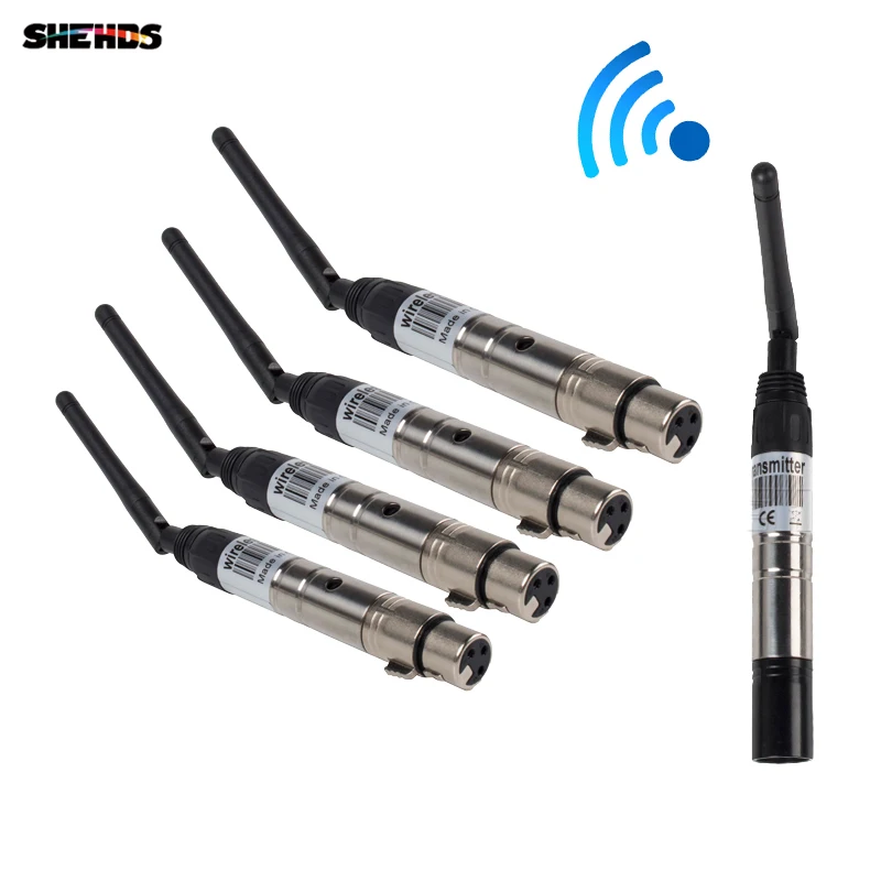 SHEHDS DMX Wireless Receiver and Transmitter 2.4G for Wireless Control Lights on stage DJ Lighting Disco Ball Lighting