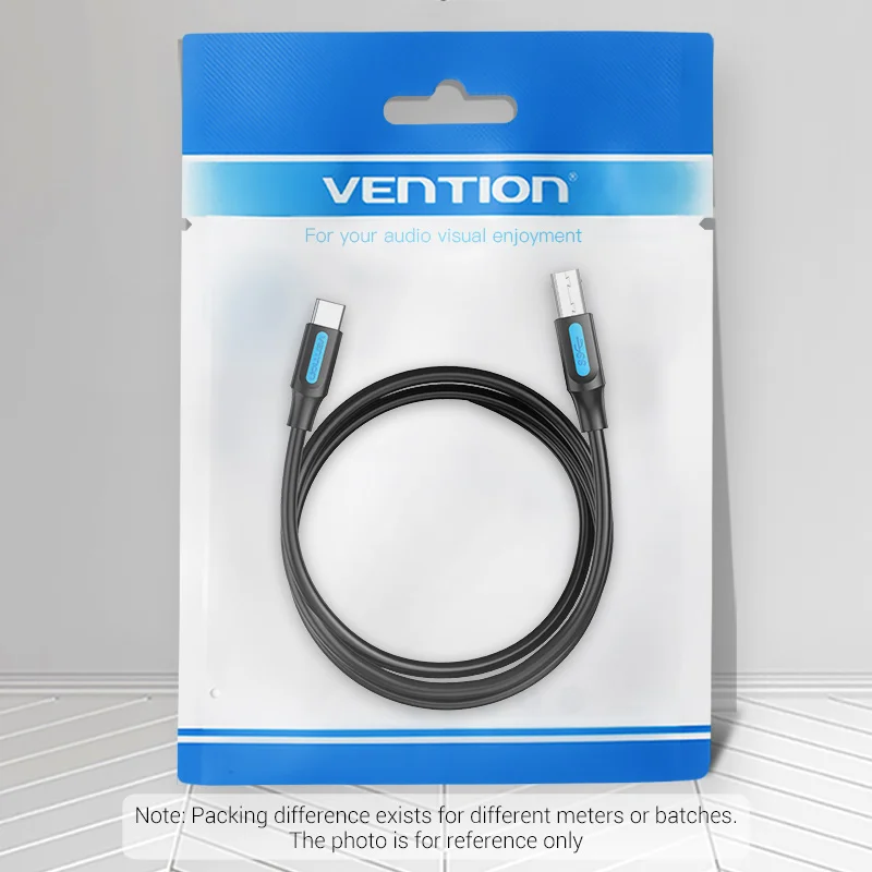 Vention USB C TO USB Type B สาย3.0สำหรับ MacBook Pro HP Canon Brother Epson DELL Samsung Printer Type C Printer Type C สายสี่เหลี่ยม