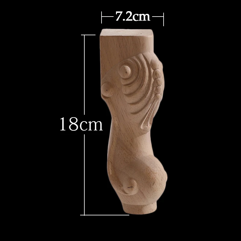 Meubilair met massief houten poten Carving Flower Sofa Seat TV-kast Voeten Geen verf Drop Ship Vervang huisdecoratieaccessoires