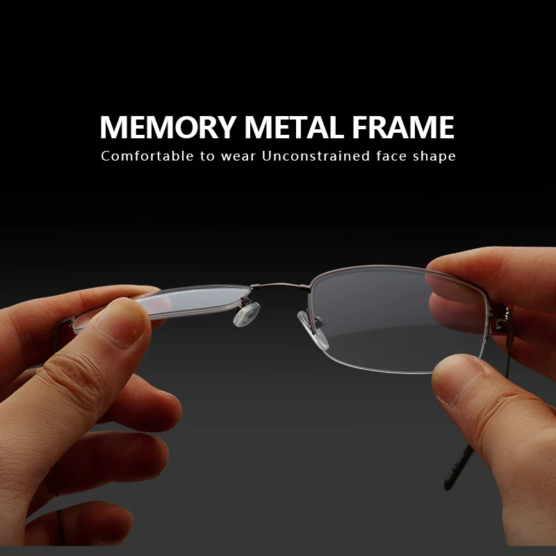 ZENOTTIC Titanium Half Rim Glasses, Unisex Lightweight