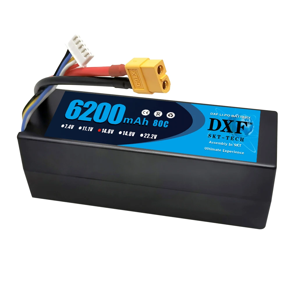 2PCS DXF Lipo battery 4S 14.8V 8400mah  6200mAh 120C  80C HardCase Lithium Polymer  for RC Car Boat Drone Robot FPV truck