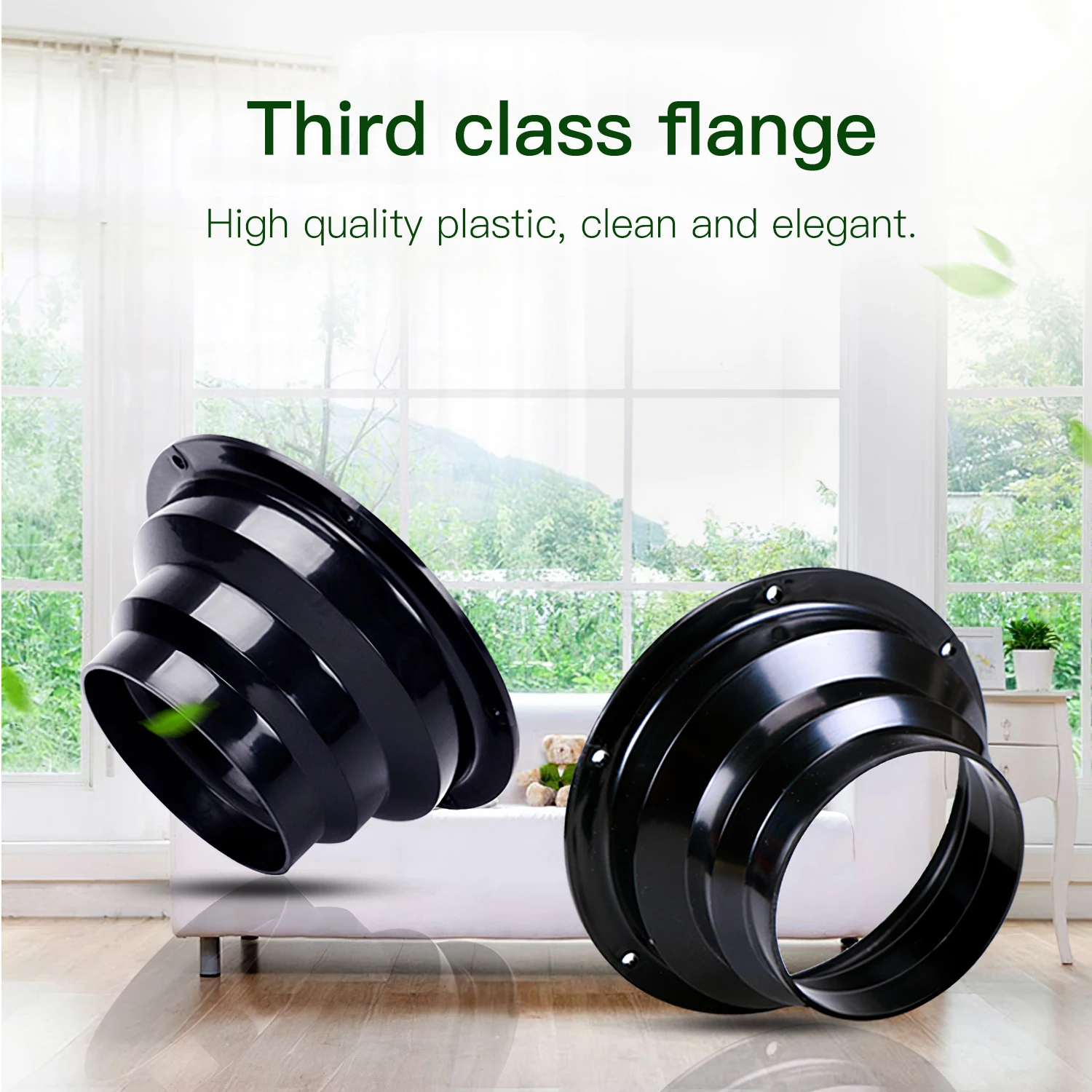 100-150mm ABS Round Pipe Flange Ventilation Connector Adapter Duct Fan Connector Kitchen Air Vent Exhaust Hood