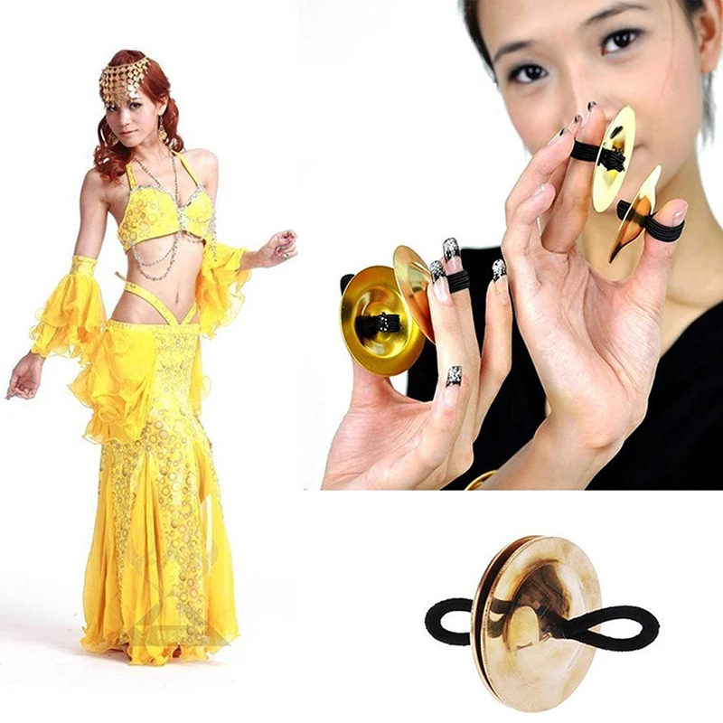 Child Musical Instrument Toys Metal Early Education Baby 1 Pair Copper Cymbals Silver Belly Dance Finger Dial Pads 2023