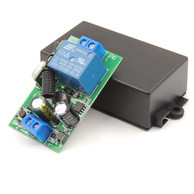 جهاز تحكم عن بعد بتيار متردد 433 فولت 10 أمبير جهاز استقبال مرحل 1CH يعمل بتردد الراديو 220 ميجا هرتز لمرآب/باب/ضوء/LED/مروحة/محرك/ناقل إشارة