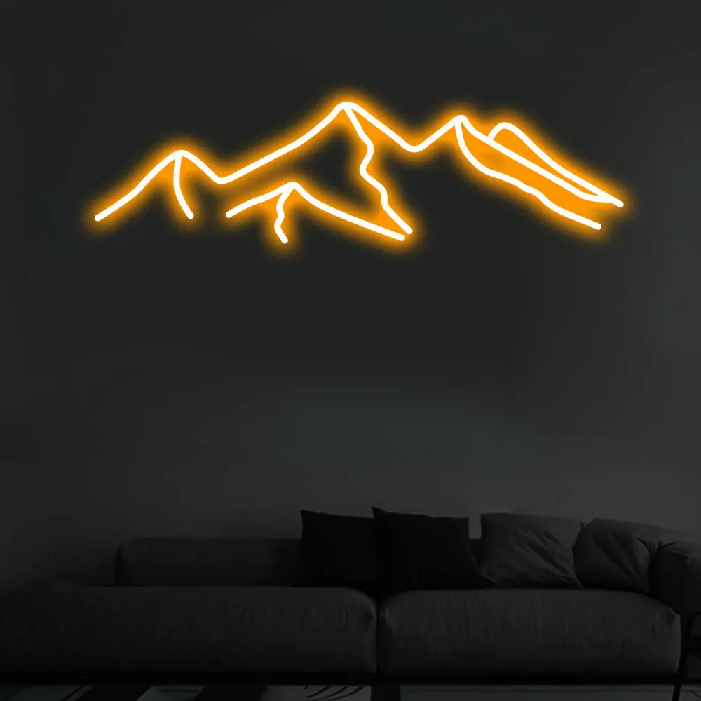 

"Mountain" Led Neon Light Home Decoration 12V Dimmer Clear Acrylic Wall Decor
