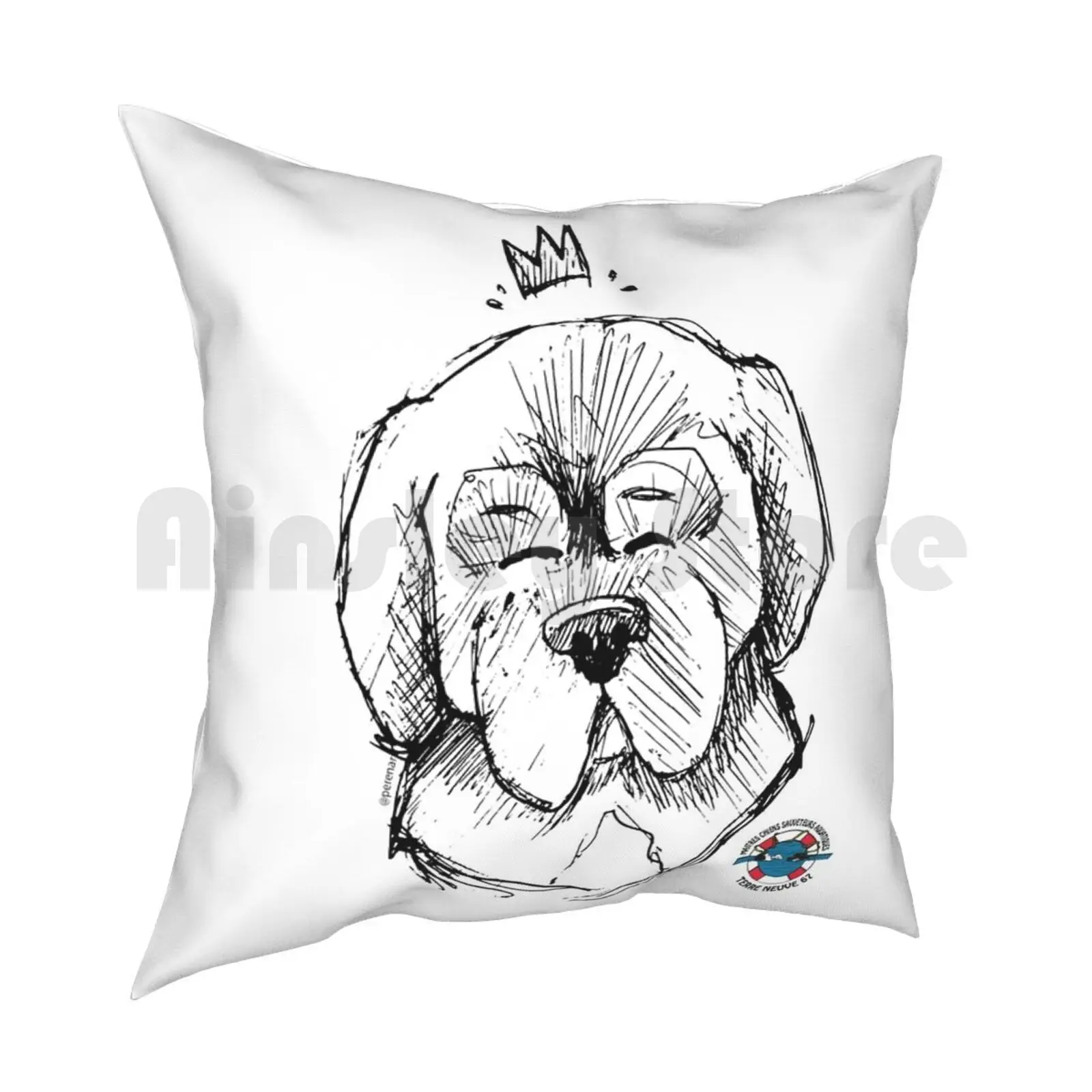 Chien 1 ( Pour Terre Neuve 67 ) Pillow Case Printed Home Soft DIY Pillow cover Chien Dog Secours Dr ? Le Humour Mignon