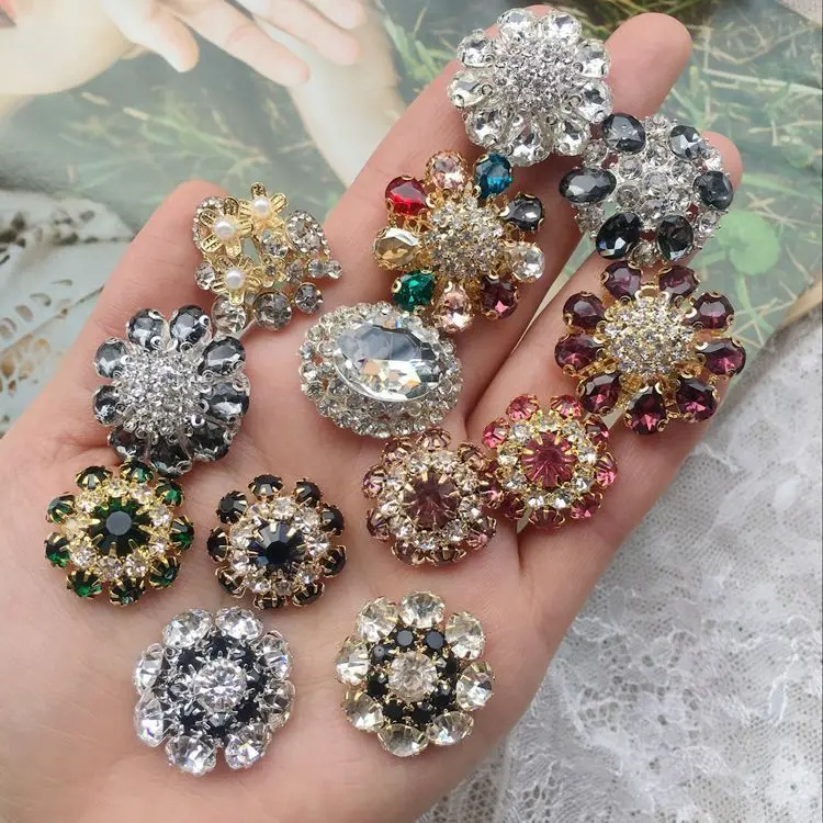 Summer new buttons, mushroom-shaped shirts with rhinestones, cardigans, all-match crystal buttons, clothes decoration