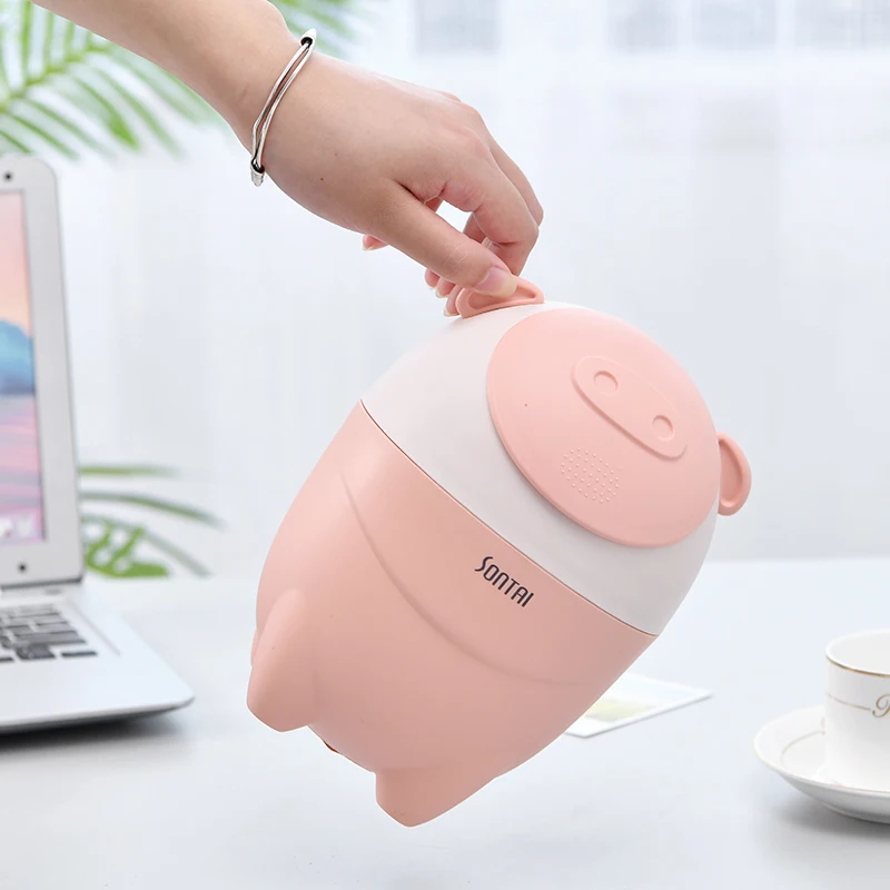 Fashion creative cartoon cute pig desktop Bin Large capacity multifunctional compact classified bin mini trash Bin dustbin