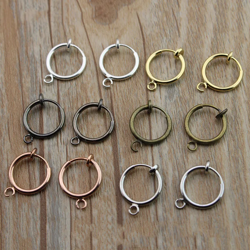 10pcs Copper Metal Ear Clips Without Piercing Clip on Earrings Converter for DIY Women Hoop Earrings Findings Jewelry Making