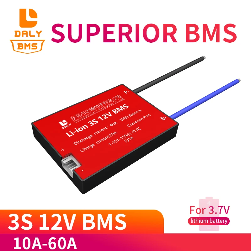 12V BMS 3S 40A Circuit Board Daly Li-ion BMS 15A 20A 30A 50A 60A