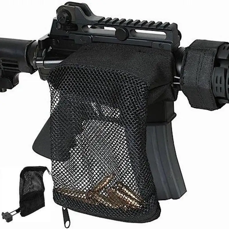 Tactical Brass Shell Catcher M4 AR 15 Rifle Bullet Catcher Mesh Wrap Trap Shell Ammo Magazine Bag Pack Hunting Accessories