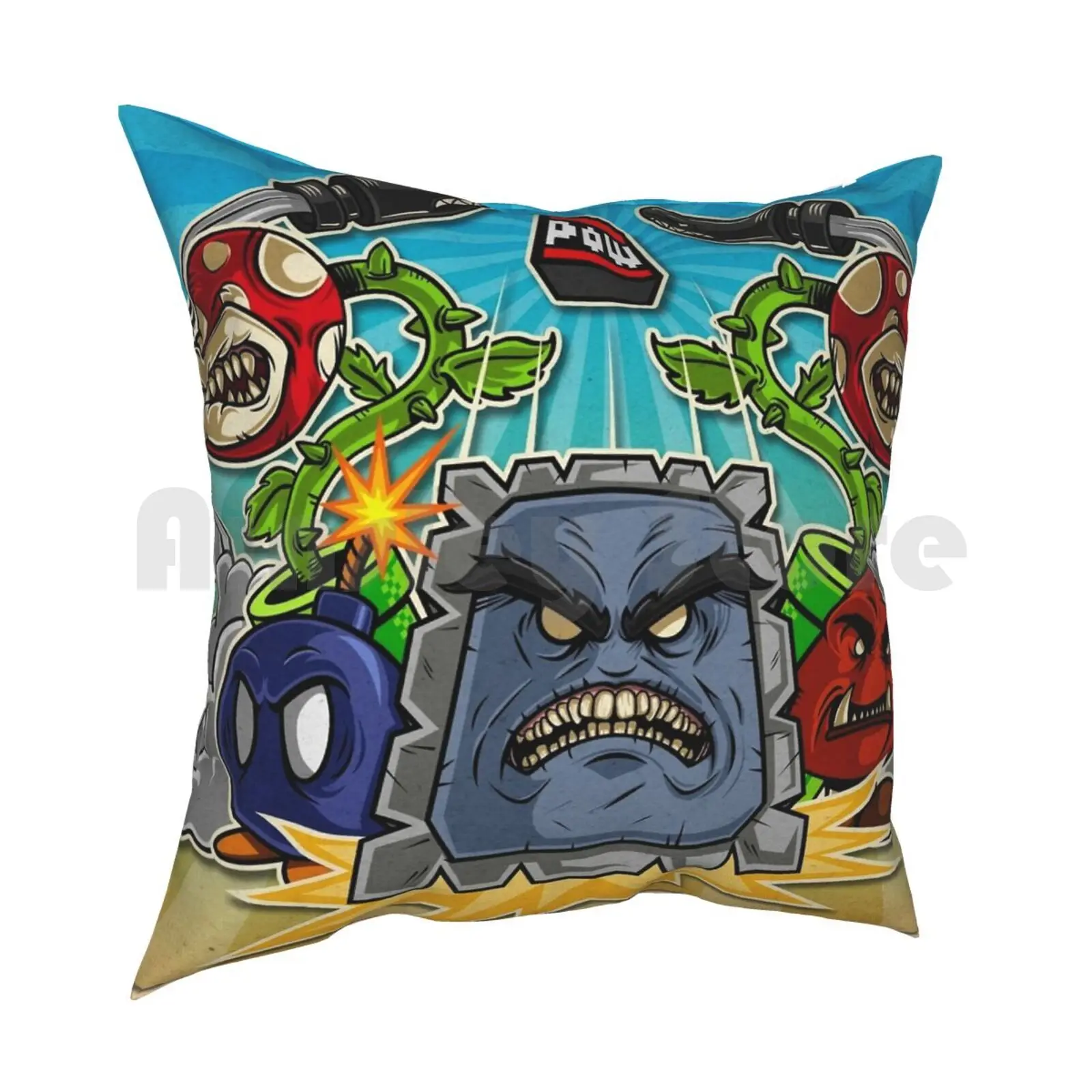 8-Bit Nightmare Pillow Case Printed Home Soft DIY Pillow cover Super Bros Brother Gaming Video Games Bamboota Bosses