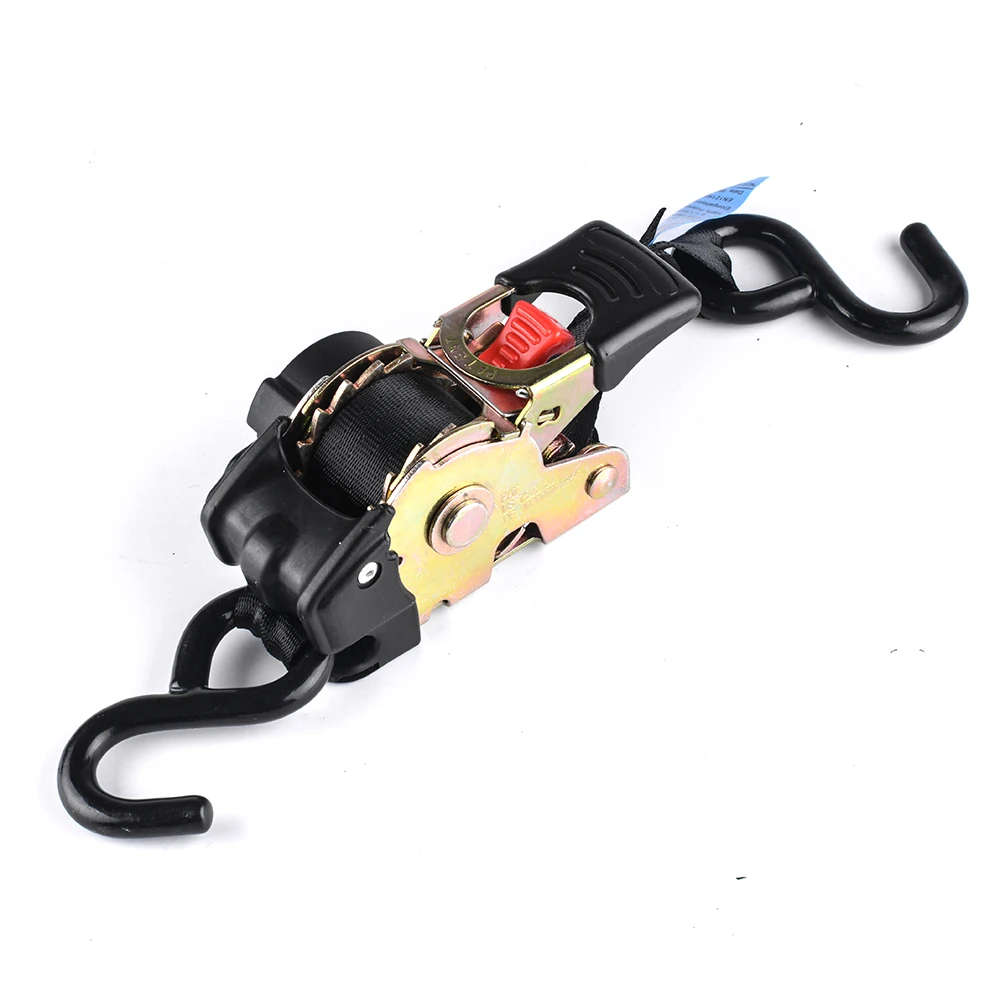 1.8M Tie Down Belts With Automatic Rollup And Ratchet Auto Retractable Easy To Carry Ratchet Tie Down Starp S-hooks