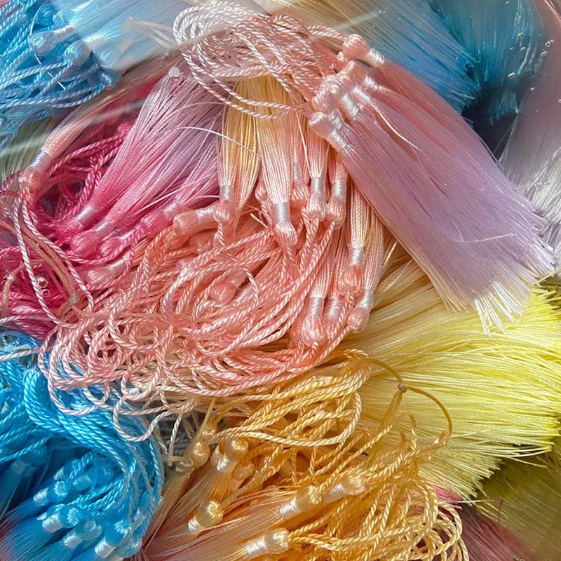 15pcs 13cm Gradient Tassels Hanging Rope Bookmark Polyester Silk Tassel For DIY Crafts Jewelry Making Accessories